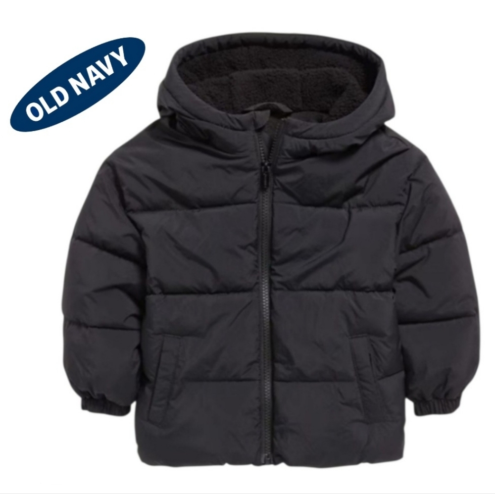 NEW Old Navy Water-Resistant Unisex Puffer Jacket Coat with Hood for Toddlers